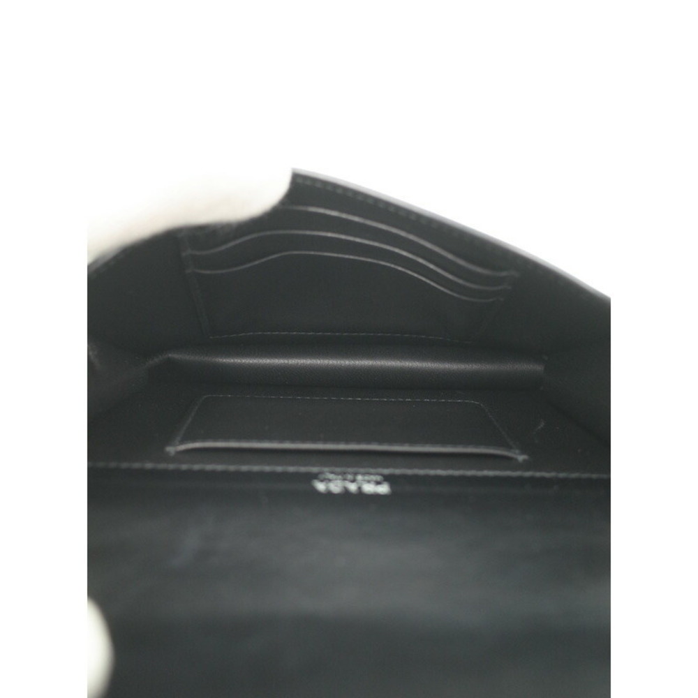 Prada Nylon Leather Shoulder Bag Crossover Flap Black - Picture 3 of 9